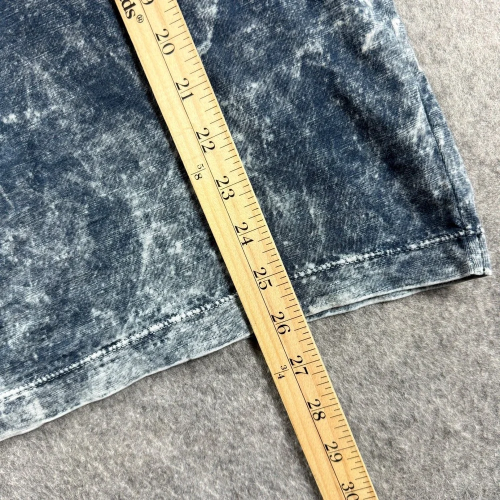 True Religion Mens Shirt Medium Embroidered Blue Gray Bleached Look